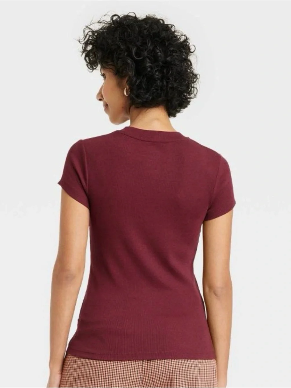 Maroon Ribbed Top - Picture 2 of 3